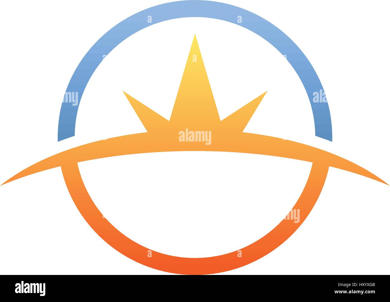 Horizon Light all'interno del cerchio simbolo Design, illustrazione vettoriale Illustrazione Vettoriale