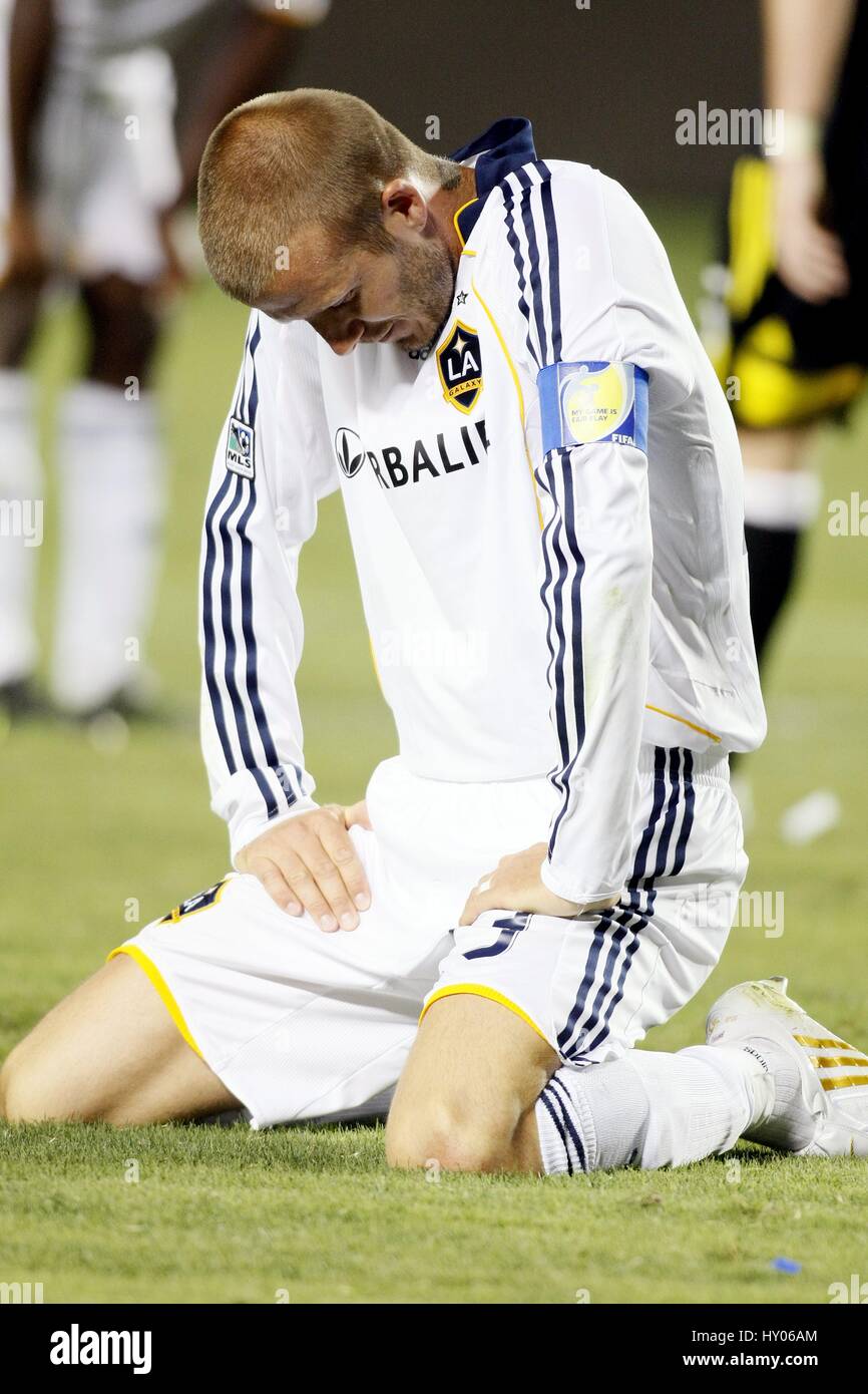 DAVID BECKHAM SPARA ALTO LOS ANGELES GALAXY HOME DEPOT CENTER DI CARSON LOS ANGELES STATI UNITI D'AMERICA 21 giugno 2008 Foto Stock