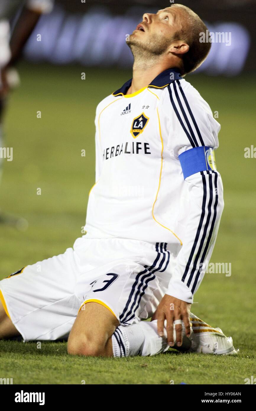 DAVID BECKHAM SPARA ALTO LOS ANGELES GALAXY HOME DEPOT CENTER DI CARSON LOS ANGELES STATI UNITI D'AMERICA 21 giugno 2008 Foto Stock