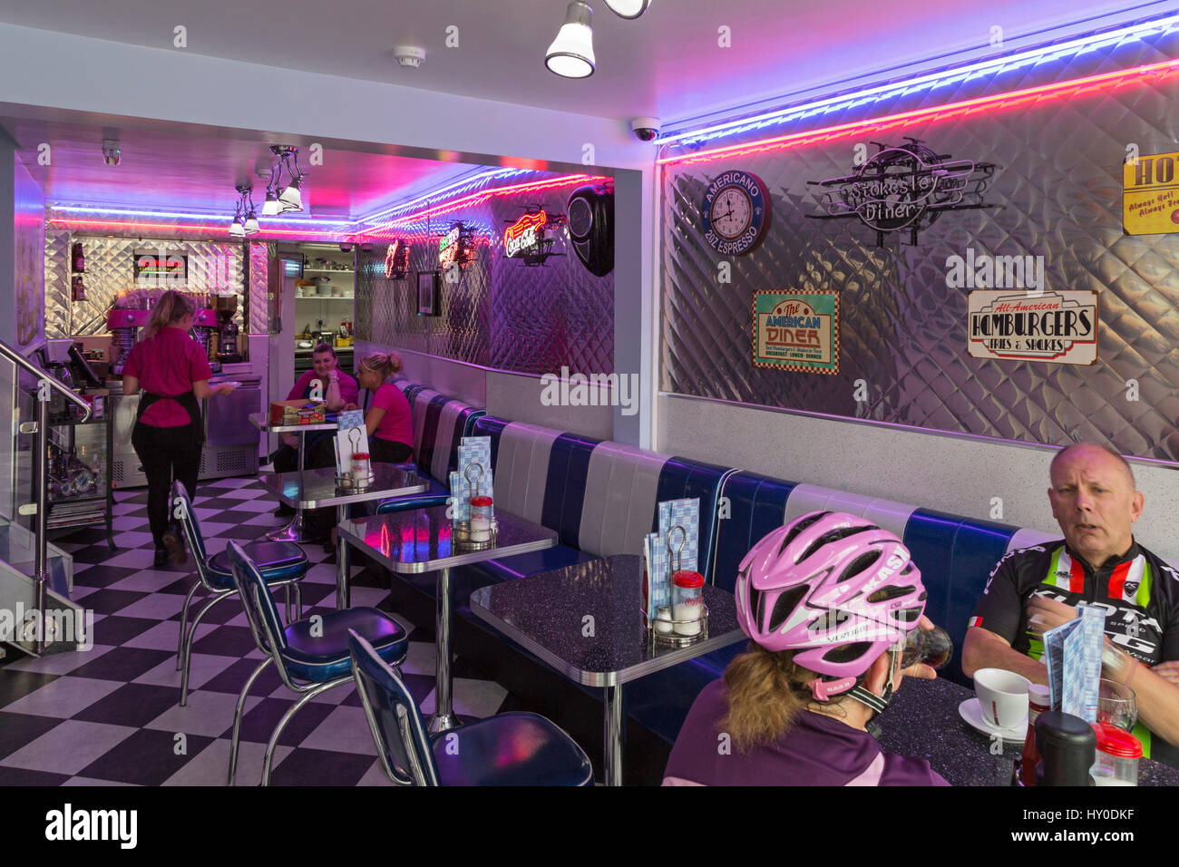 American diner, Stokesley, North Yorkshire, Inghilterra, Regno Unito Foto Stock