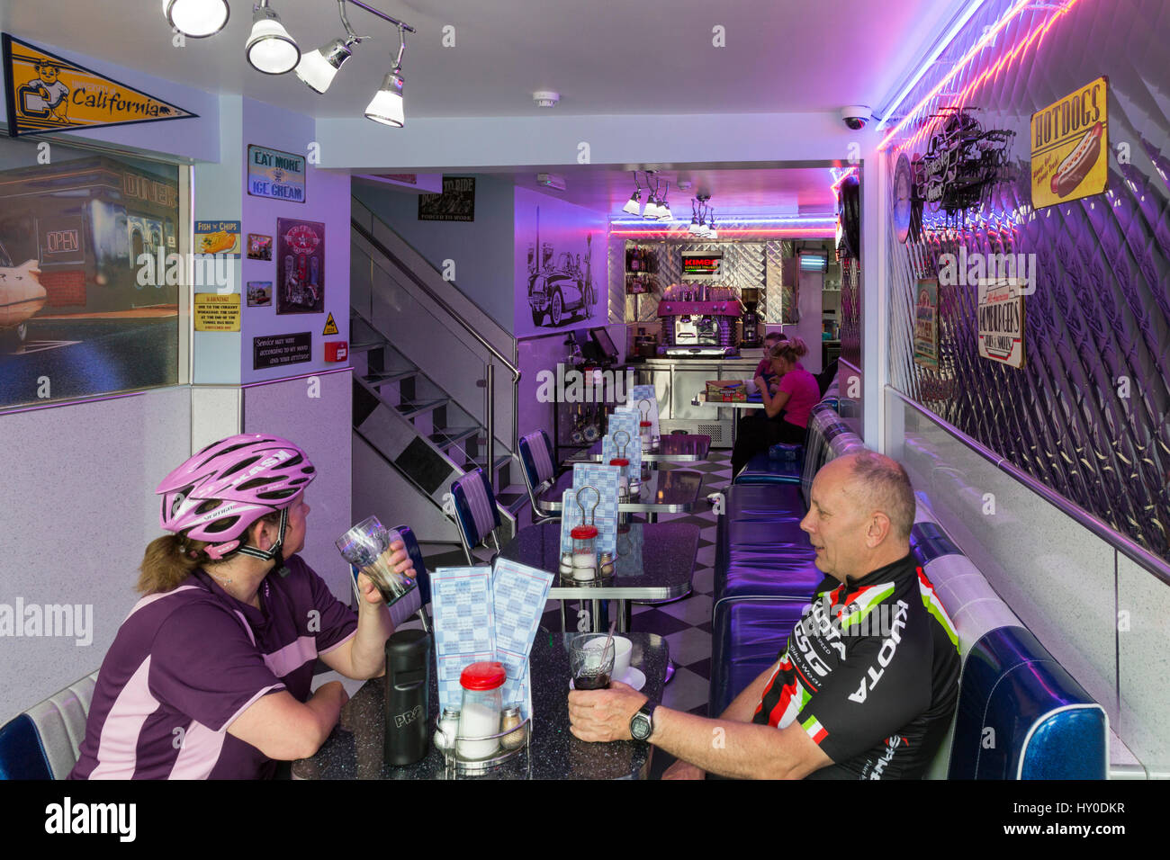 American diner, Stokesley, North Yorkshire, Inghilterra, Regno Unito Foto Stock