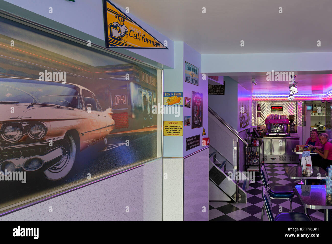 American diner, Stokesley, North Yorkshire, Inghilterra, Regno Unito Foto Stock