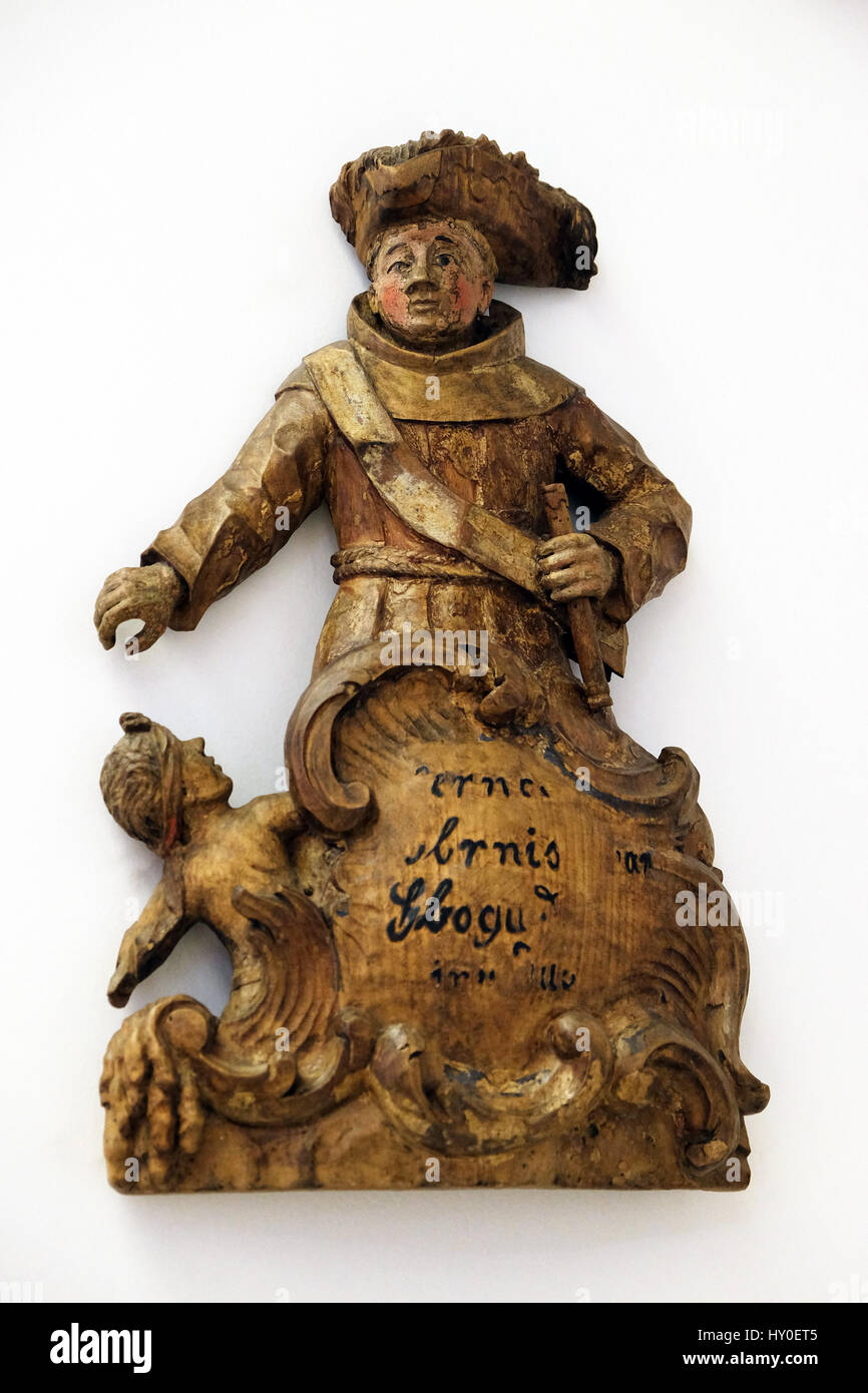 San Antonio di Padova come l'Ammiraglio nella battaglia di Orano, metà del XVIII secolo, esposte nel Museo di Arti e Mestieri di Zagabria Foto Stock