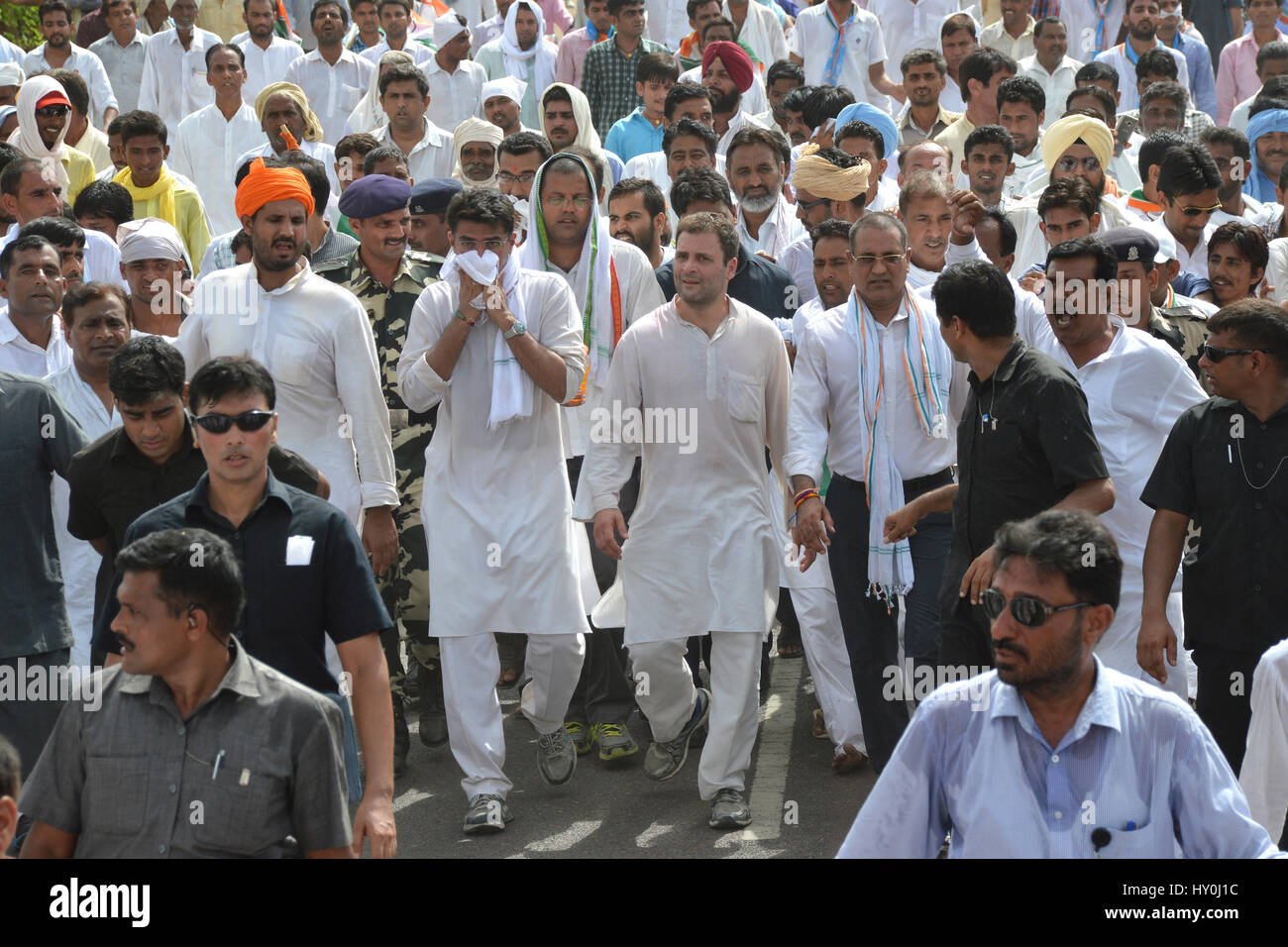 Partito del Congresso nazionale indiano politico, rahul gandhi, Rajasthan, India, Asia Foto Stock
