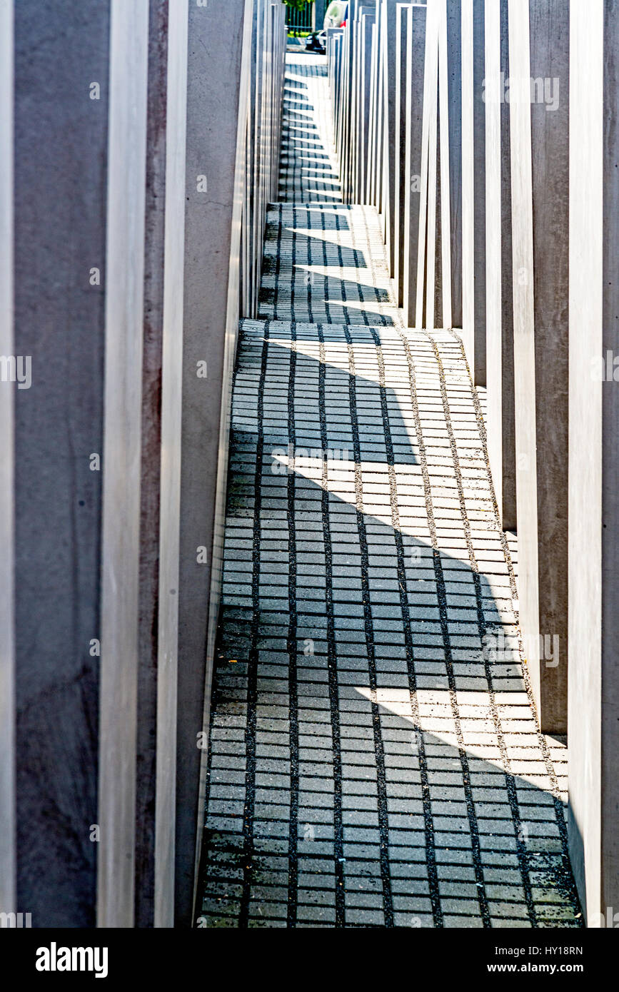 Berlino, Holocast Memorial; Berlino, Gedenkstaette für die ermordeten Juden Foto Stock