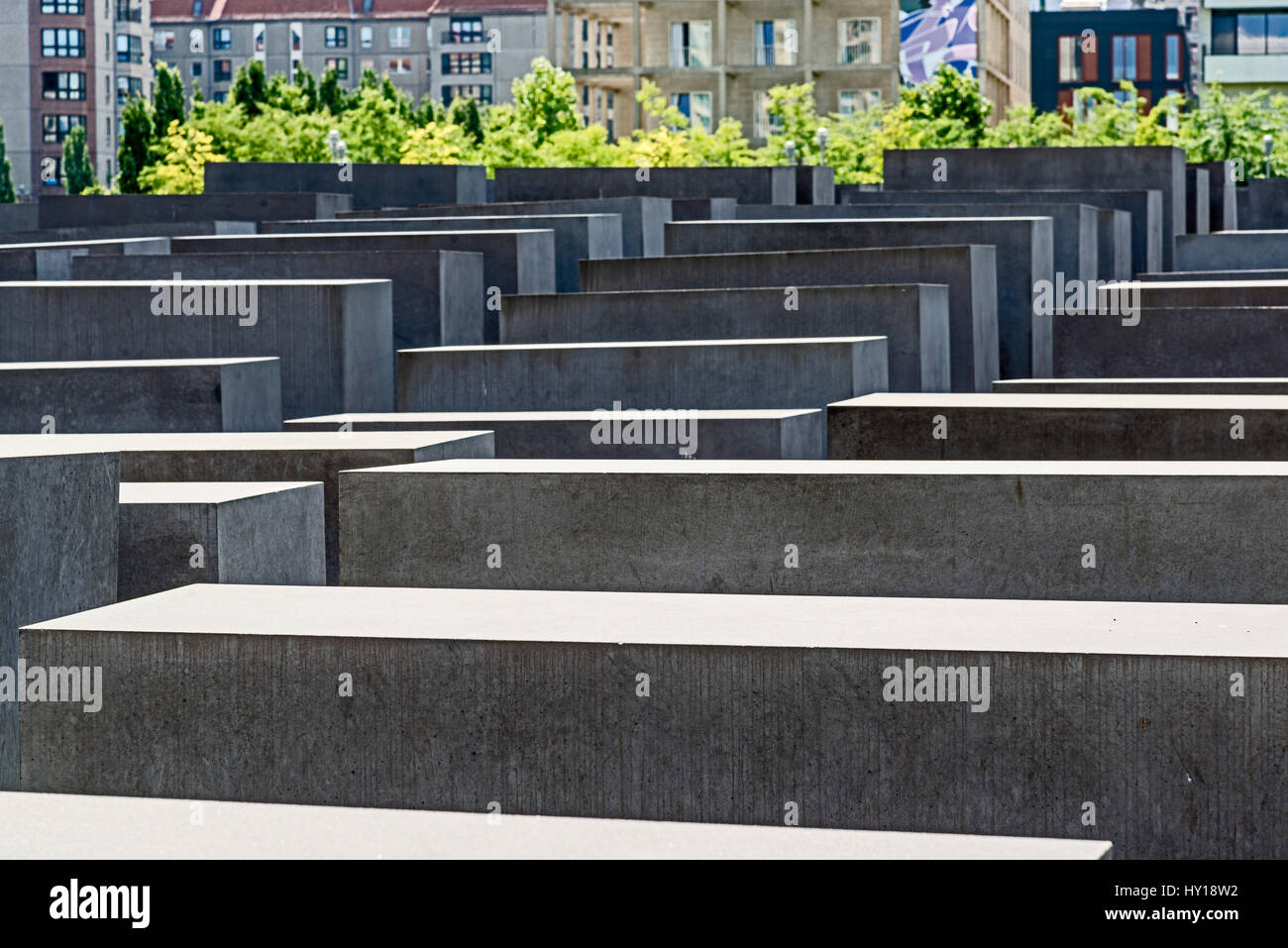 Berlino, Holocast Memorial; Berlino, Gedenkstaette für die ermordeten Juden Foto Stock