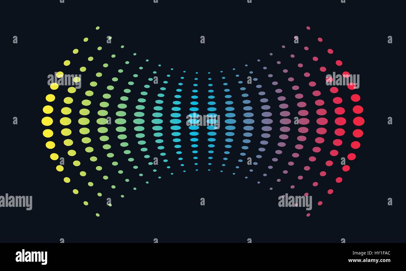 Il logo di musica concetto onda sonora, tecnologia audio, forma astratta Illustrazione Vettoriale