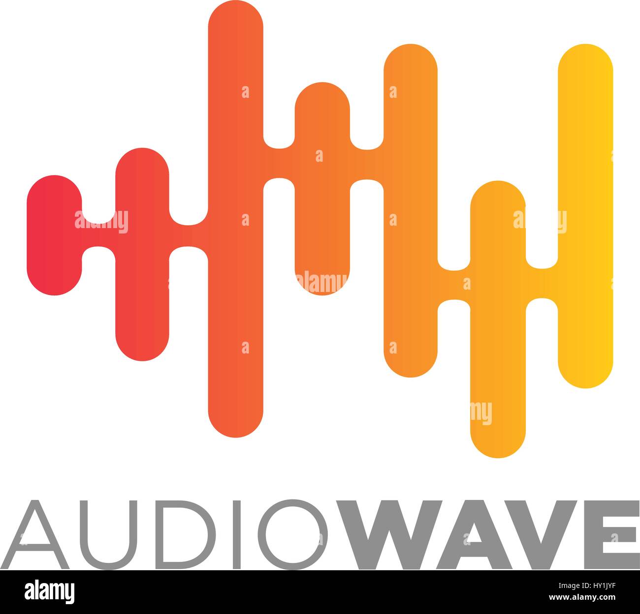 Il logo di musica concetto onda sonora, tecnologia audio, forma astratta Illustrazione Vettoriale