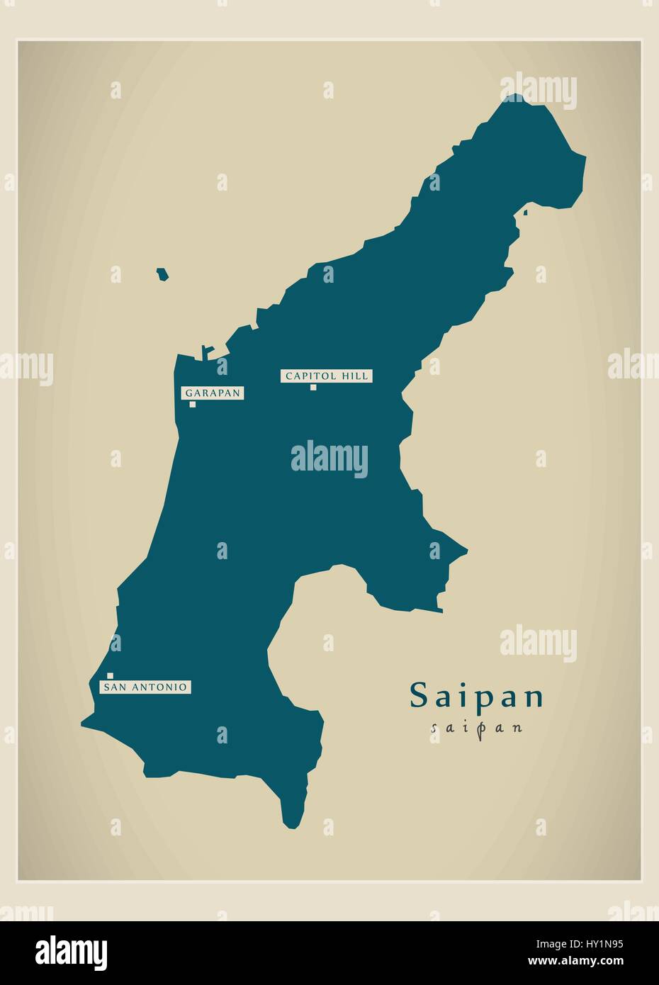 Mappa moderno - Saipan MP Illustrazione Vettoriale