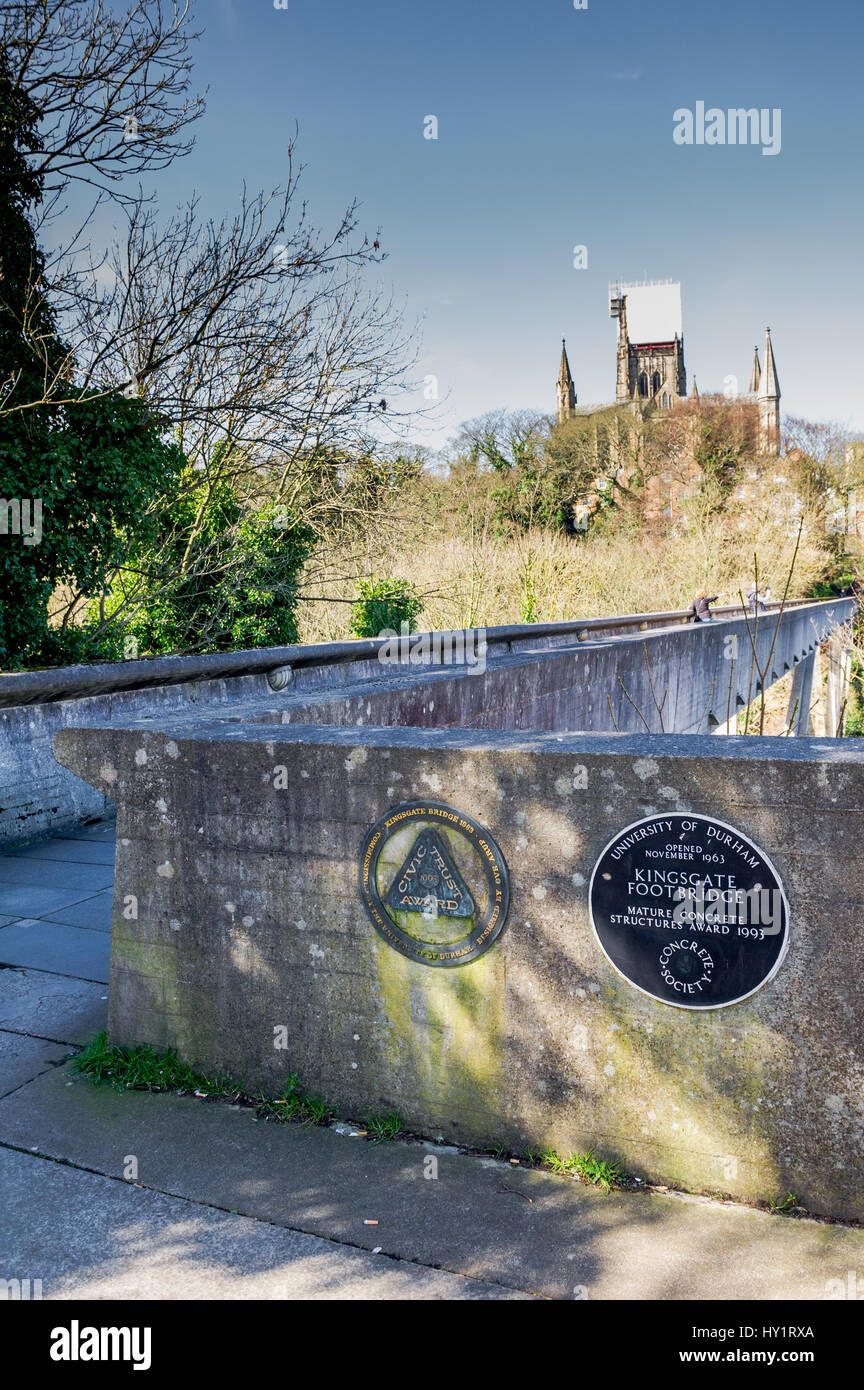 Il Kingsgate ponte pedonale, Durham, Regno Unito Foto Stock