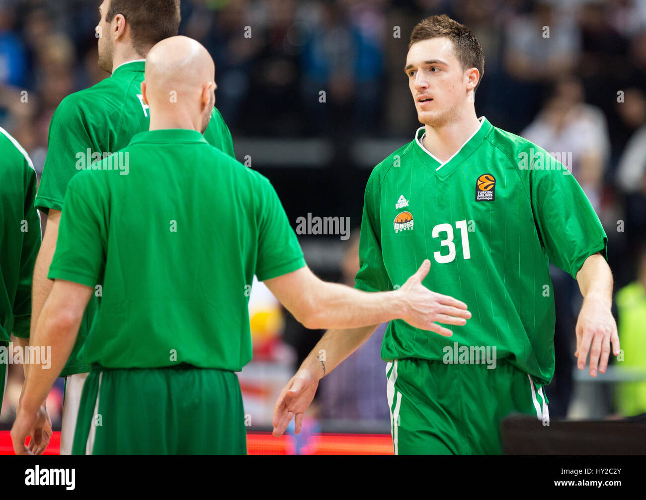 A Belgrado, in Serbia. Il 31 marzo, 2017. Danilo Andjusic, #31 di Unics Kazan in azione durante il 2016/2017 Turkish Airlines Eurolega Regular Season Round 29 gioco tra Crvena Zvezda Belgrado MTS e Unics Kazan all Arena Kombank il 31 marzo 2017 a Belgrado in Serbia. © Nikola Krstic/Alamy Live News Foto Stock