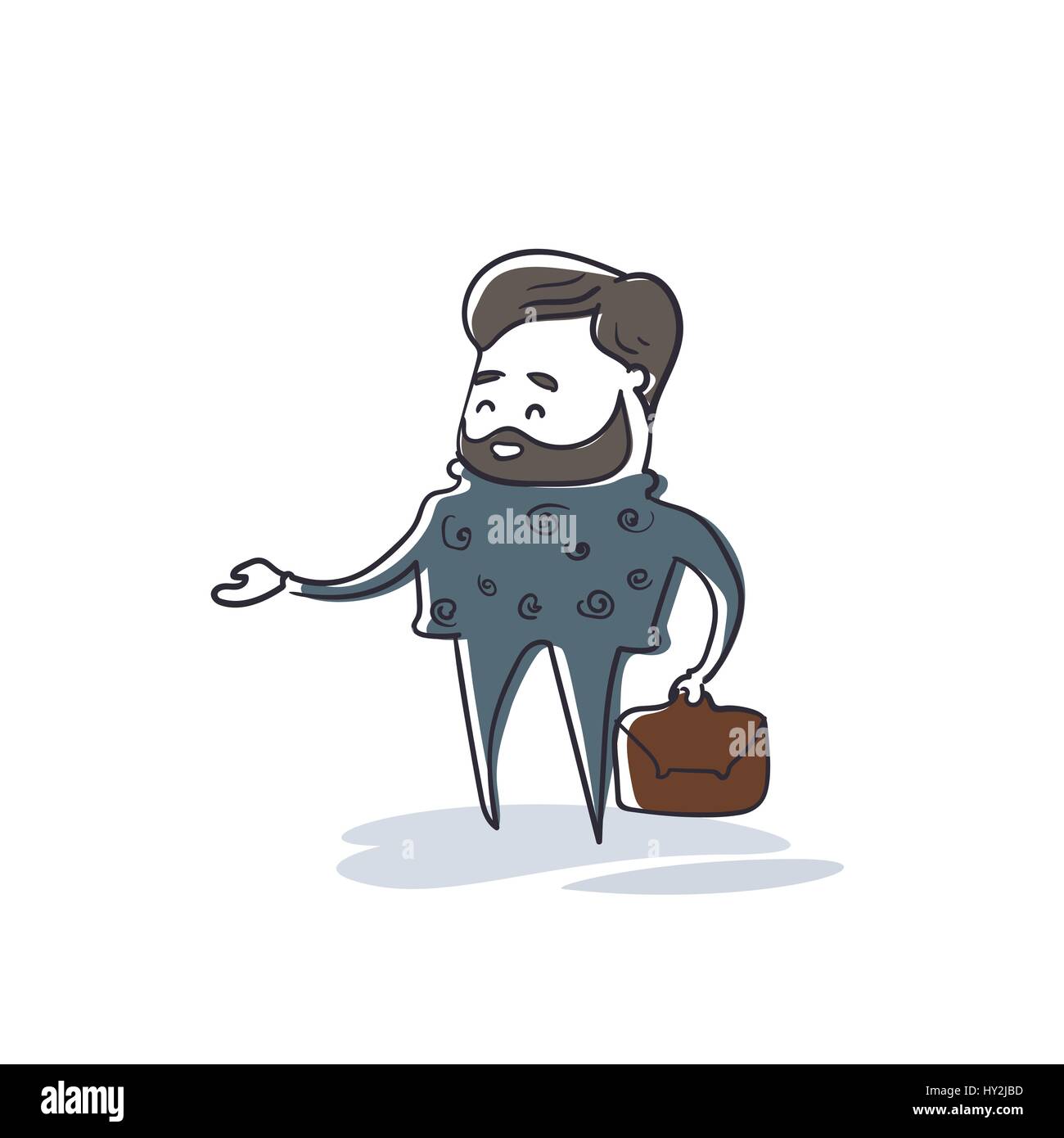 Uomo d'affari Risorse Umane, imprenditore personaggio dei fumetti a piena lunghezza Illustrazione Vettoriale