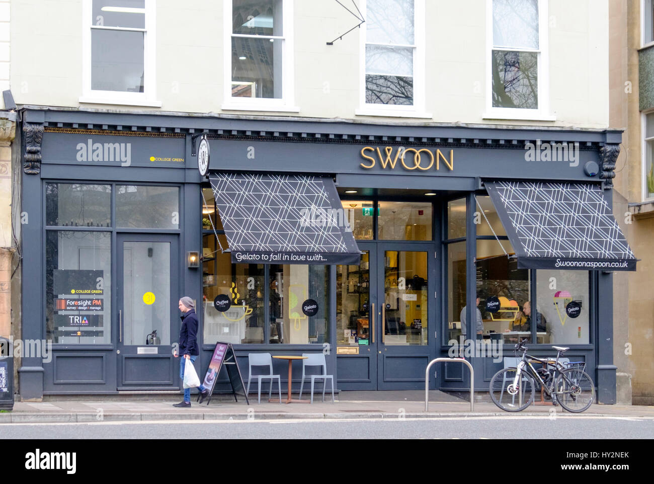 Gelato Swoon Cafe College Green Bristol Foto Stock