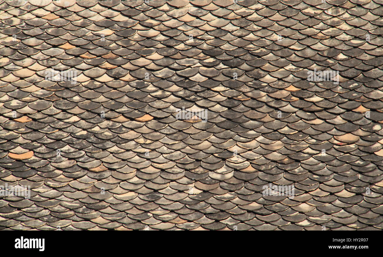 Abstract del vecchio tetto Sfondo piastrelle Foto Stock