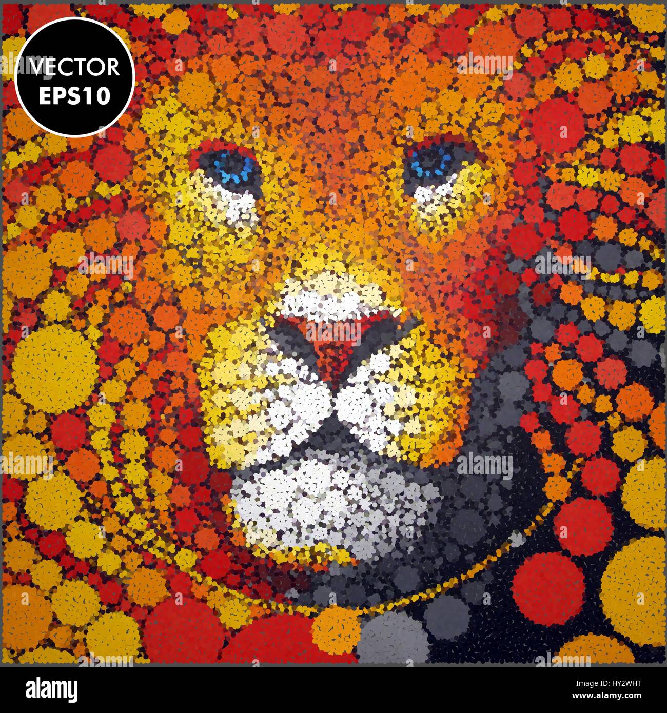 Lion mane illustrazione. Vector predator ritratto astratto. Illustrazione Vettoriale