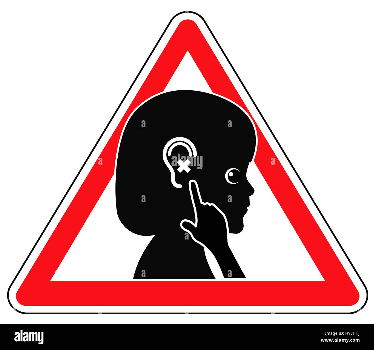 Concetto segno per identificare problemi di udito nella prima infanzia Foto Stock