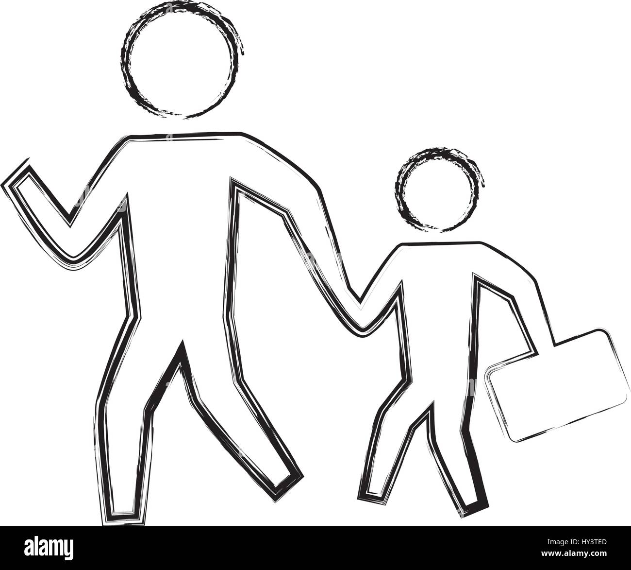 Persone attraversando a piedi l'icona vettore illustrazione pittogramma Illustrazione Vettoriale