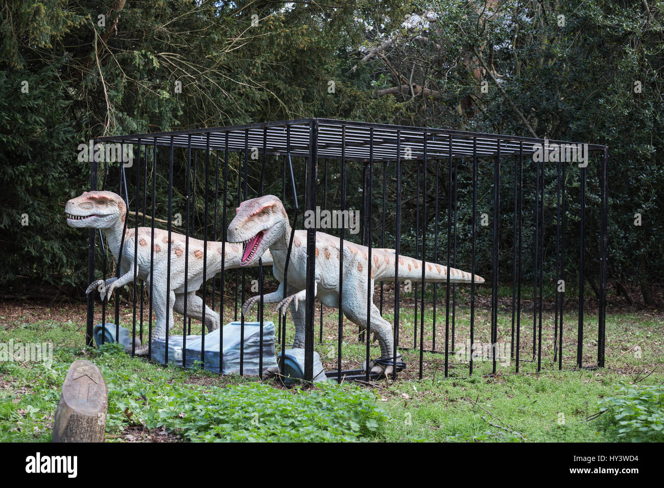 Londra, Regno Unito. Il 31 marzo 2017. Jurassic unito, una nuova esperienza di animatronic, vede la vita-dinorsaurs dimensionato tenendo su parchi di tutto il Regno Unito. Dando dei calci a fuori in Osterley Park da 1st-17th aprile 2017, rende la bevanda ideale per la famiglia, con oltre 30 true-life i modelli di dinosauri e installazioni pronte a ruggire, spiedo e ringhio a quei coraggiosi abbastanza da avere un contatto ravvicinato e personale. Altre sedi in tutto il Regno Unito dovrà seguire. Foto Stock