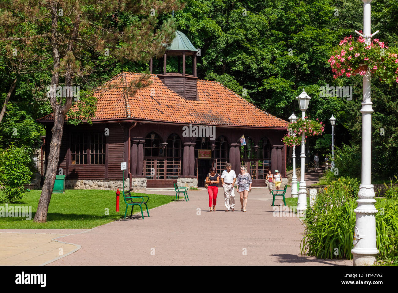 Krynica Gorska, Krynica Zdroj, camera della pompa, Polonia, Malopolska, l'Europa. Foto Stock