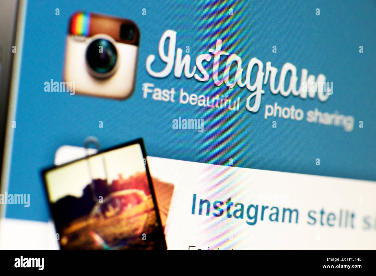 Sito web del servizio di condivisione di foto Instagram, Sito Web des Photosharing-Dienstes Instagram Foto Stock