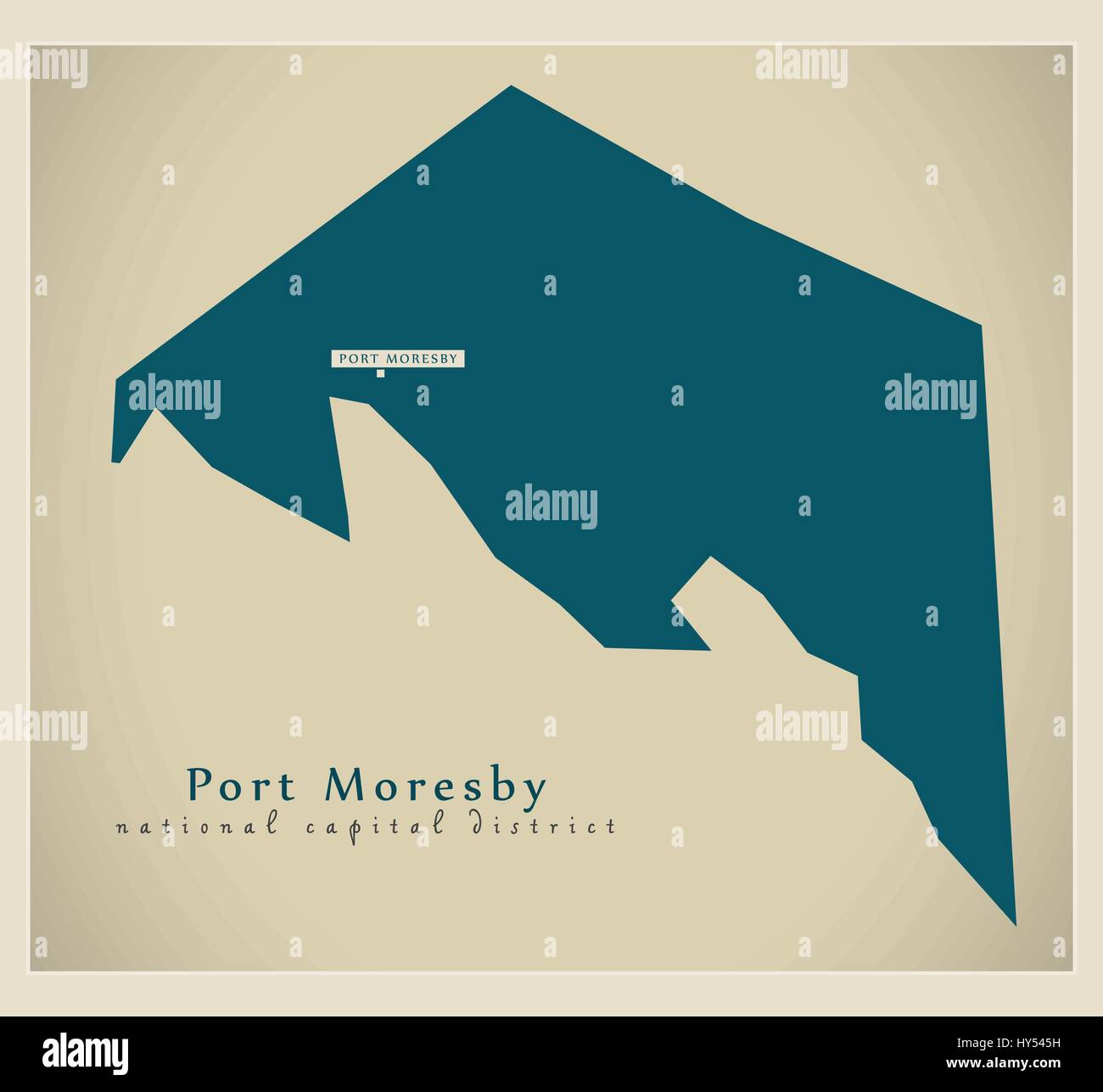 Mappa moderno - Port Moresby (National Capital District) PG Illustrazione Vettoriale