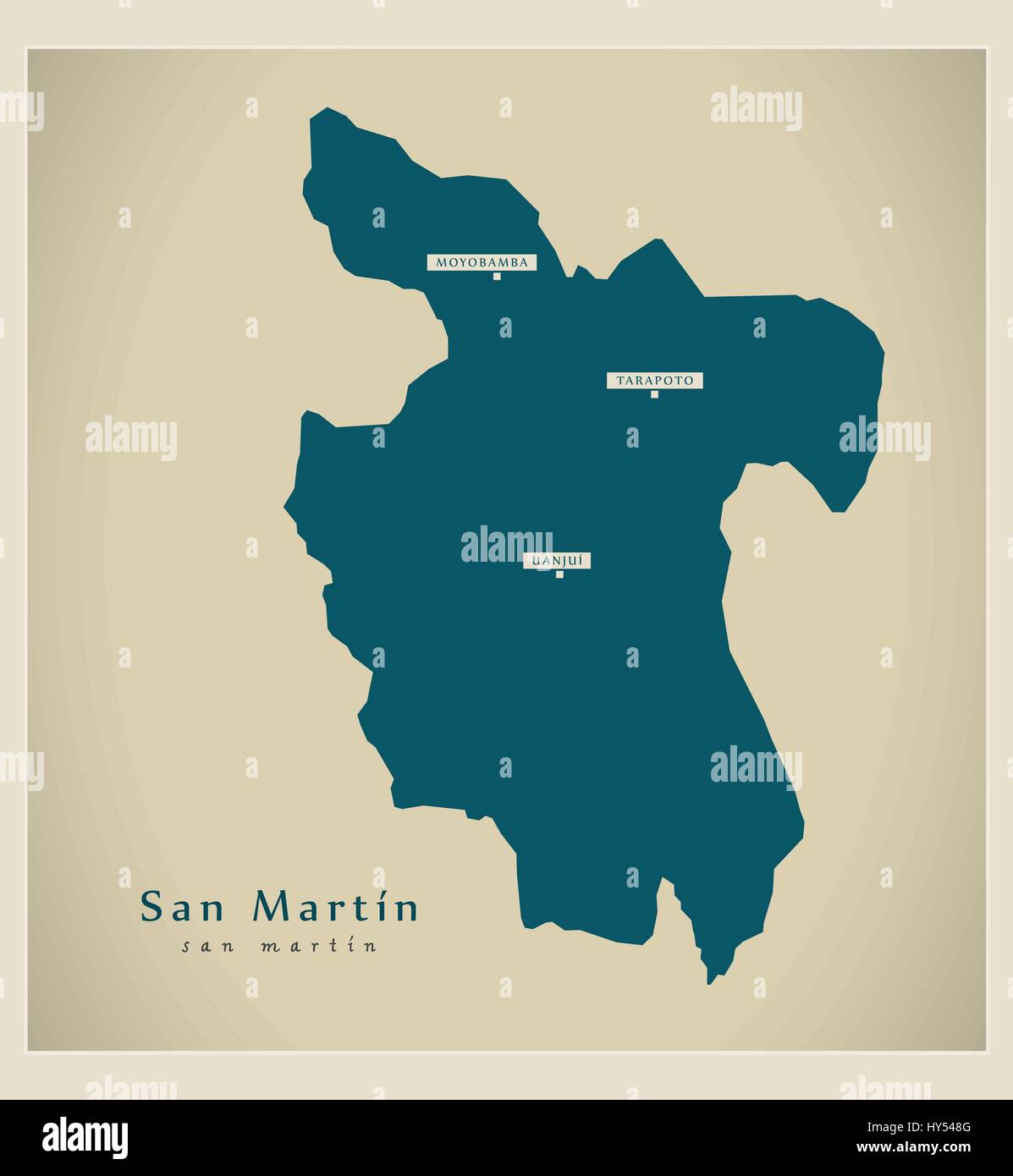 Mappa moderno - San Martin PE Illustrazione Vettoriale