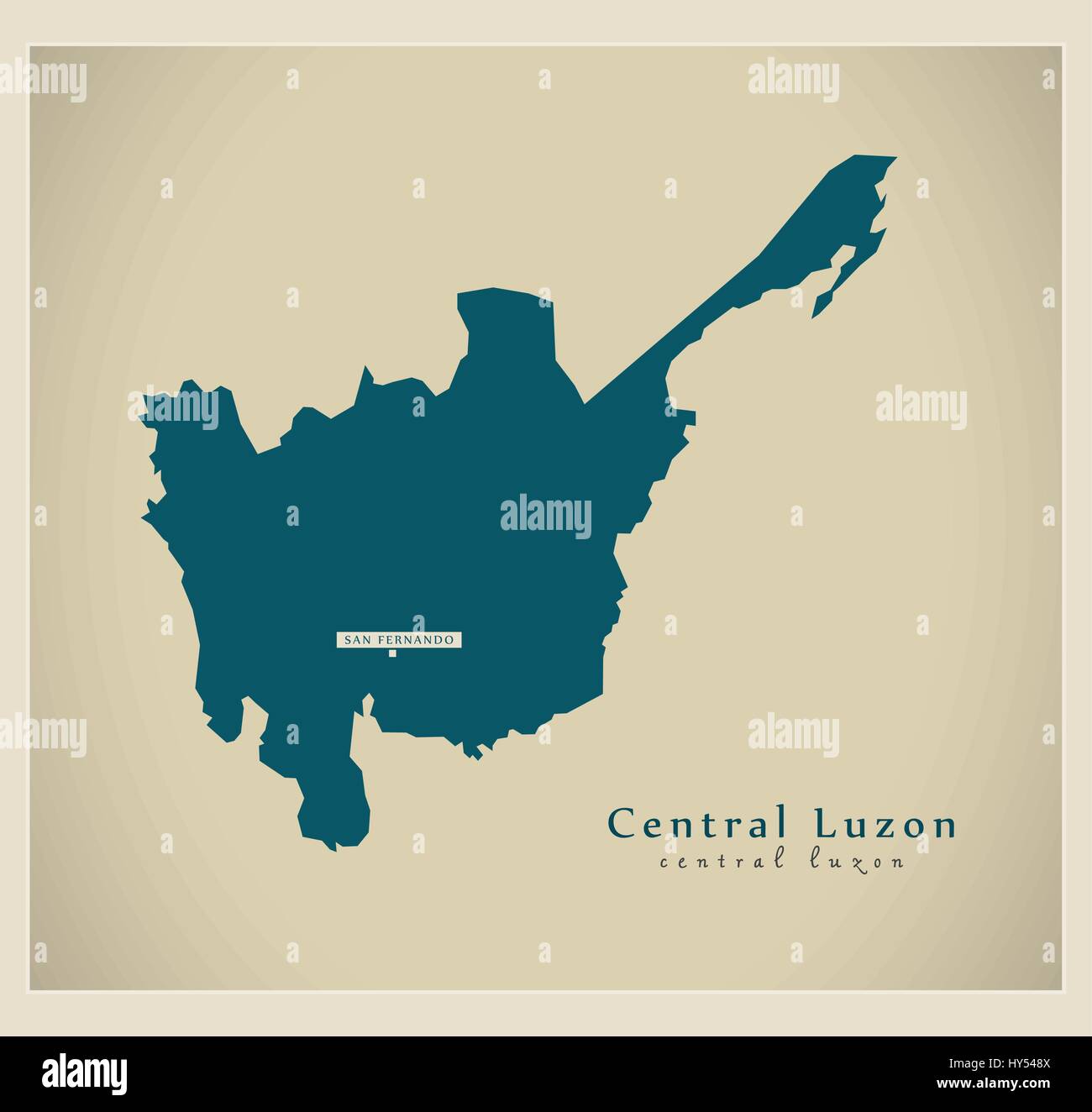 Mappa moderno - Luzon Centrale PH Illustrazione Vettoriale