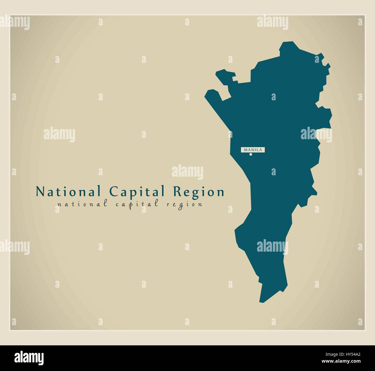 Mappa moderna - la regione della capitale nazionale PH Illustrazione Vettoriale