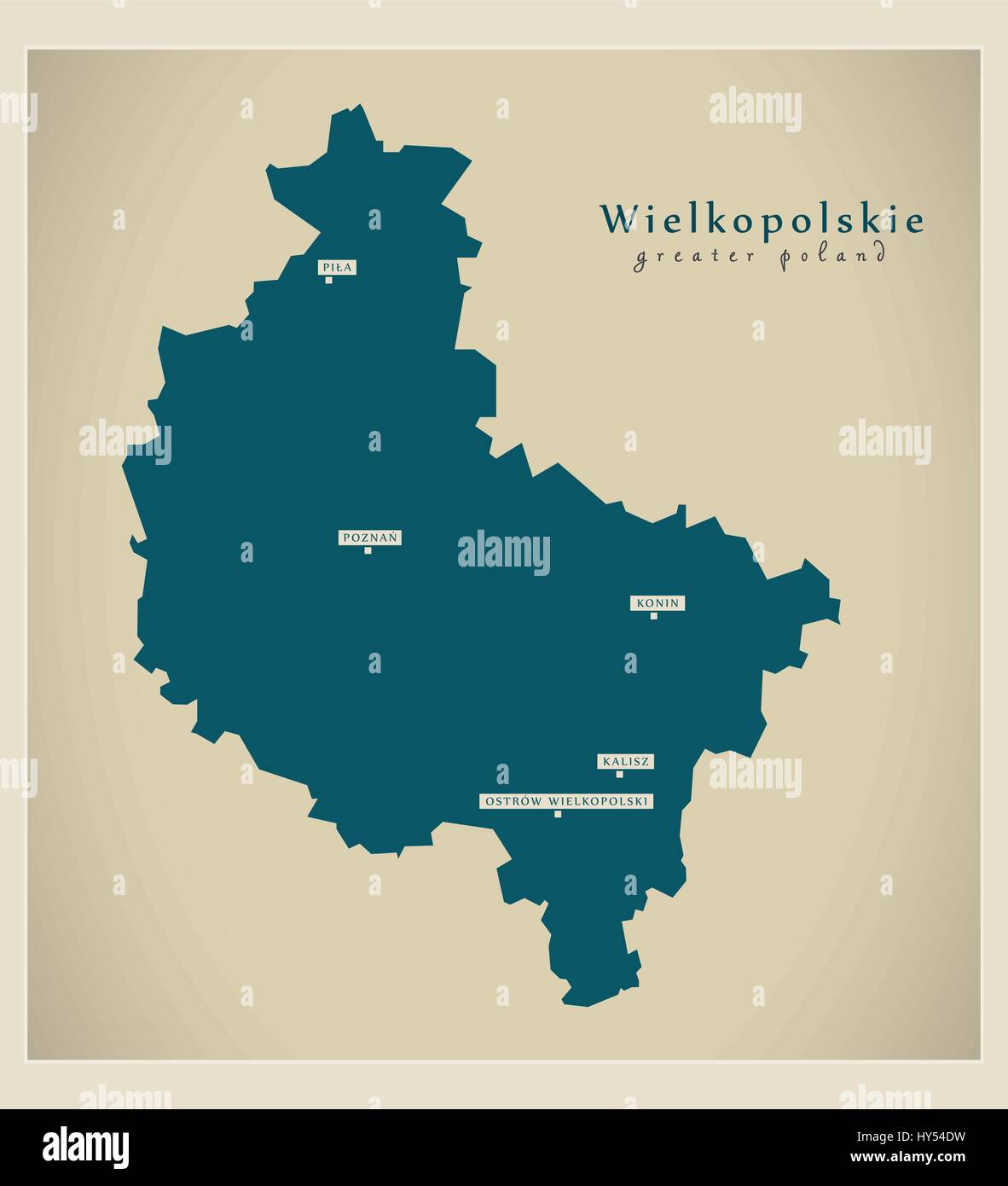 Mappa moderno - Wielkopolskie PL Illustrazione Vettoriale