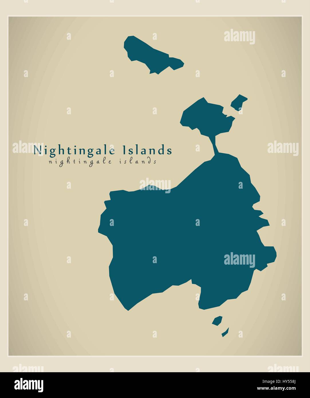 Mappa moderno - Nightingale isole [Territorio britannico] Illustrazione Vettoriale