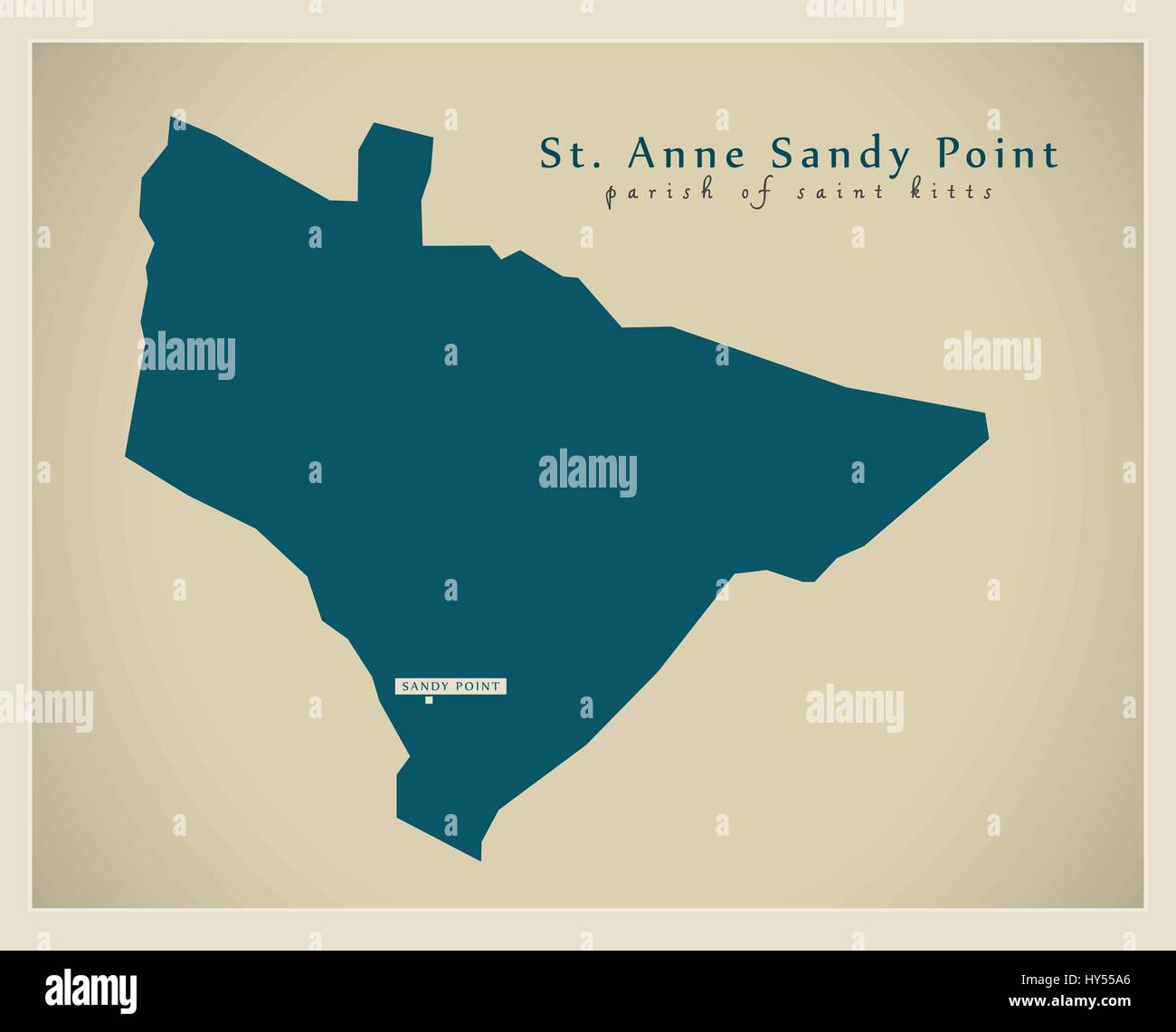Mappa moderno - St. Anne Sandy Point KN Illustrazione Vettoriale