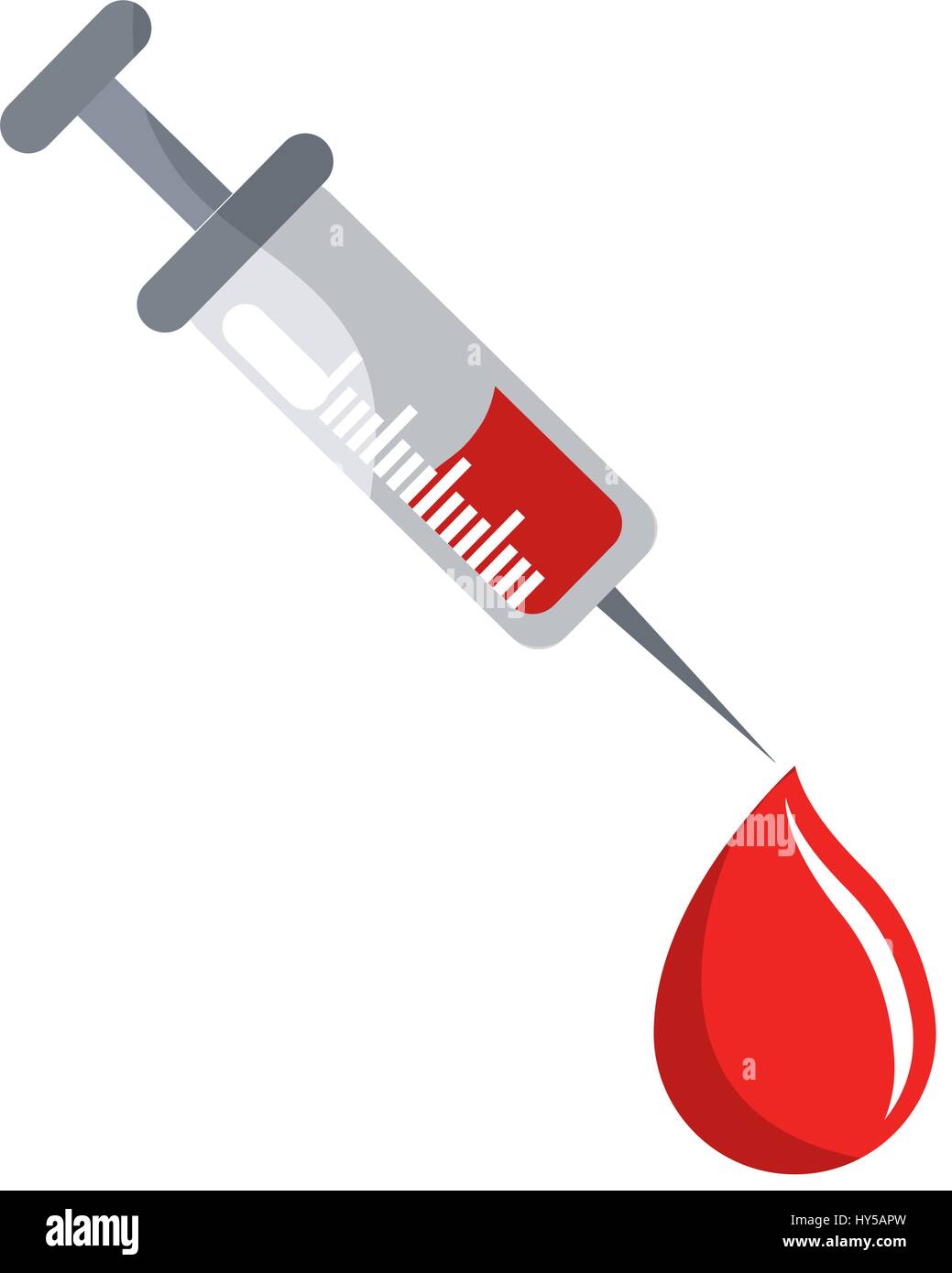 Siringa strumento di donazione di trattamento con goccia di sangue Immagine  e Vettoriale - Alamy