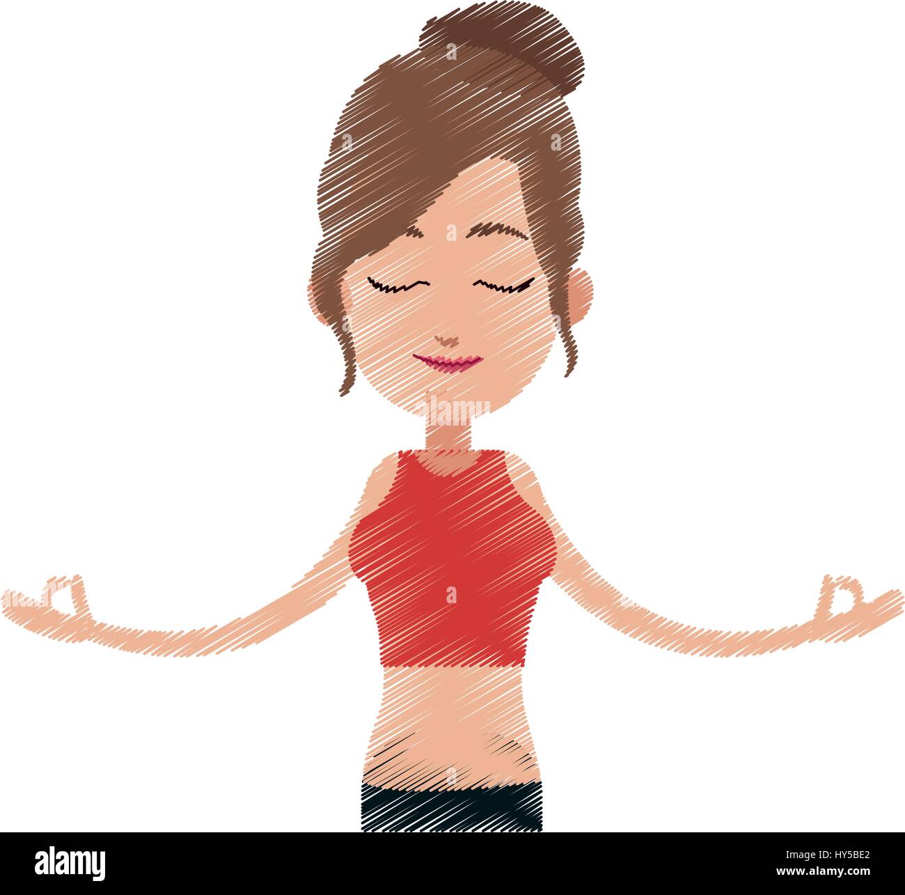 Yogi meditando icon image Illustrazione Vettoriale