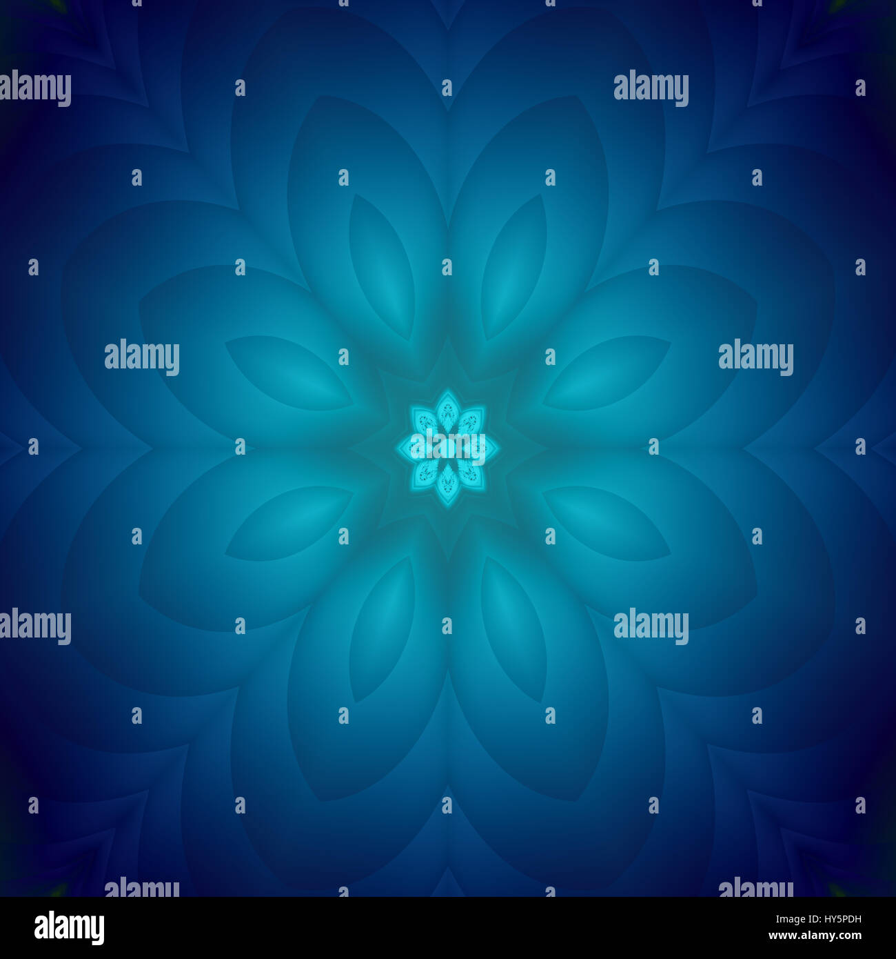 Splendidi royal blu fiore effetto digitale immagine frattale con concentriche forme di petalo in formato quadrato Foto Stock