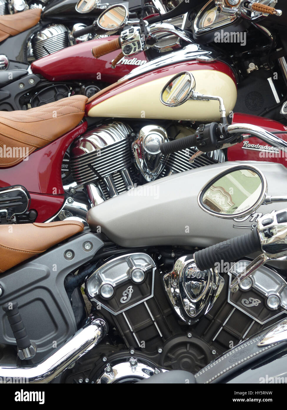 Motociclette,classic bike,biciclette classiche,Repubblica Ceca,dettagli,Harley Davidson,Indian,motore moto,motociclette,mtrorbikes,Roadmaster,riga,Telc Foto Stock