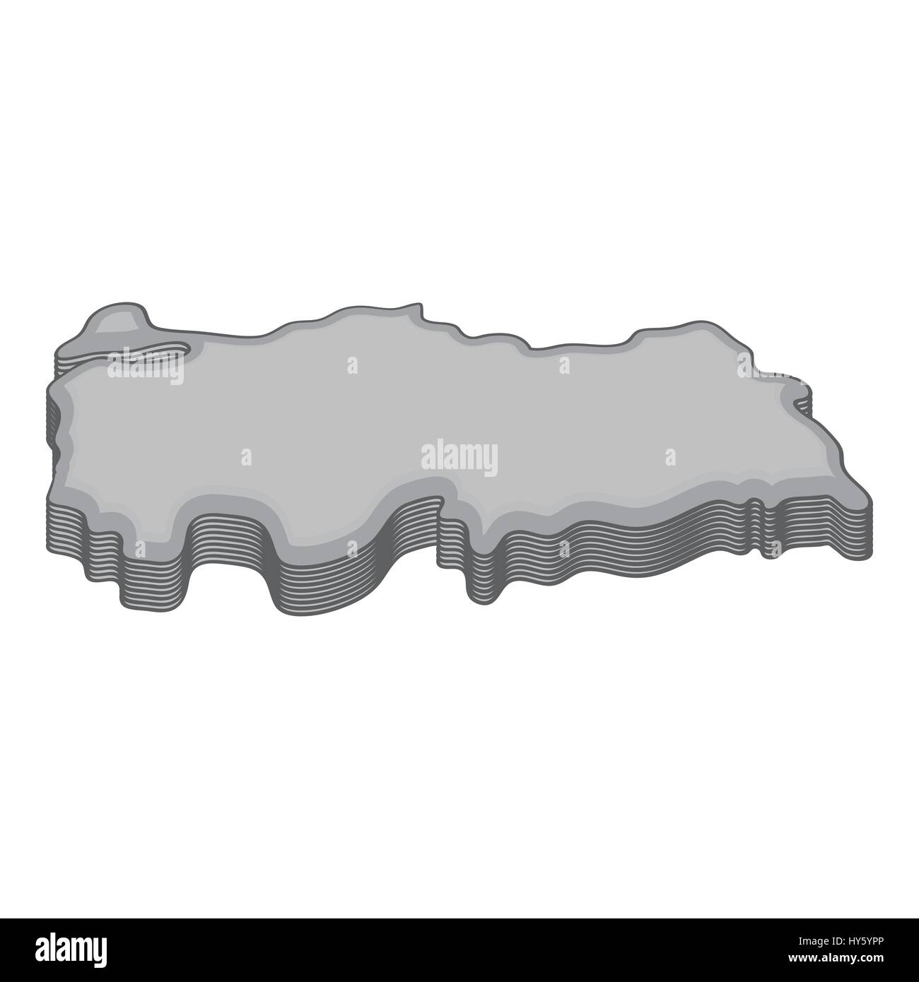 La Turchia mappa icona, grigio in stile monocromatico Illustrazione Vettoriale