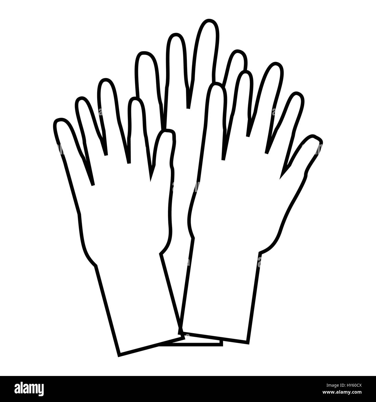 Le mani di persone di diverse nazionalità icona Illustrazione Vettoriale