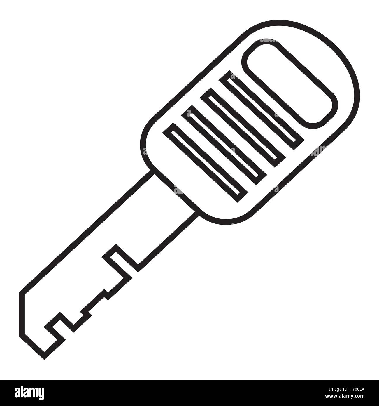 Chiave per vetture da gara icona, stile contorno Illustrazione Vettoriale