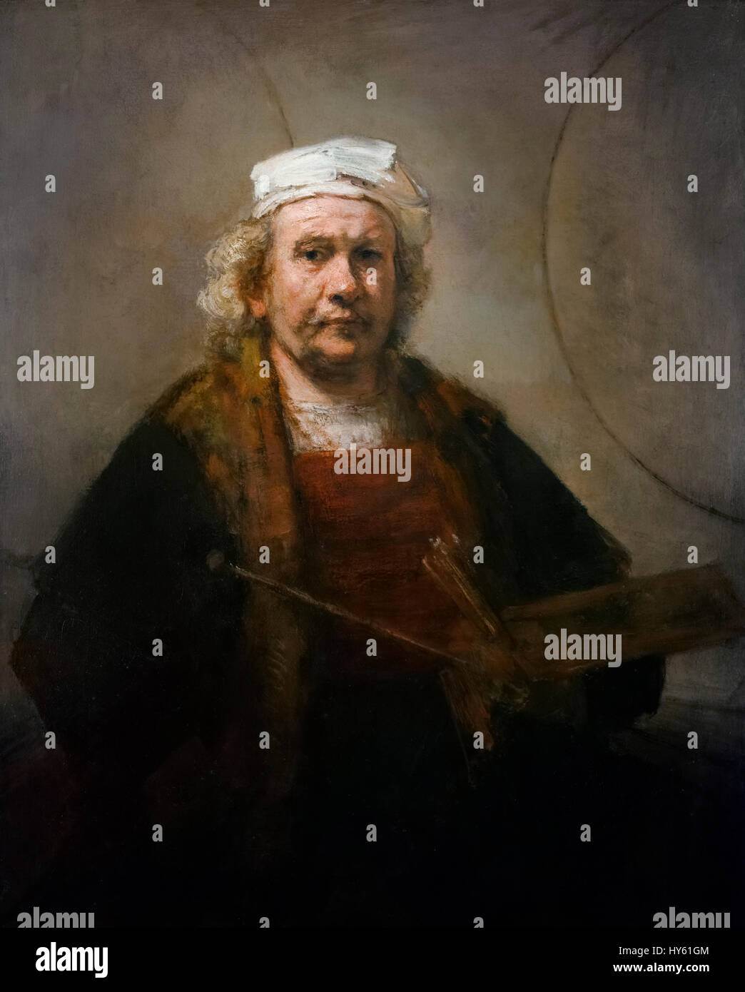 Rembrandt, autoritratto. Ritratto dell'artista, olio su tela, c.1665 Foto Stock