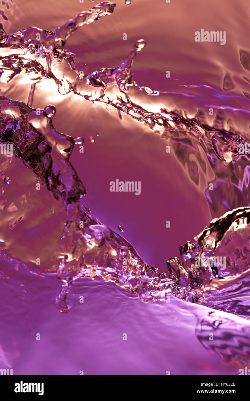 Macro di colorati Acqua Splash. Abstract acqua splash sfondo Foto Stock