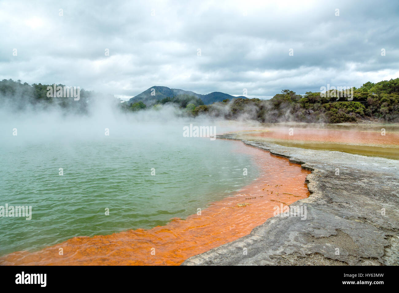 Pool di champagne al Waiotapu Riserva Termale in Nuova Zelanda Foto Stock