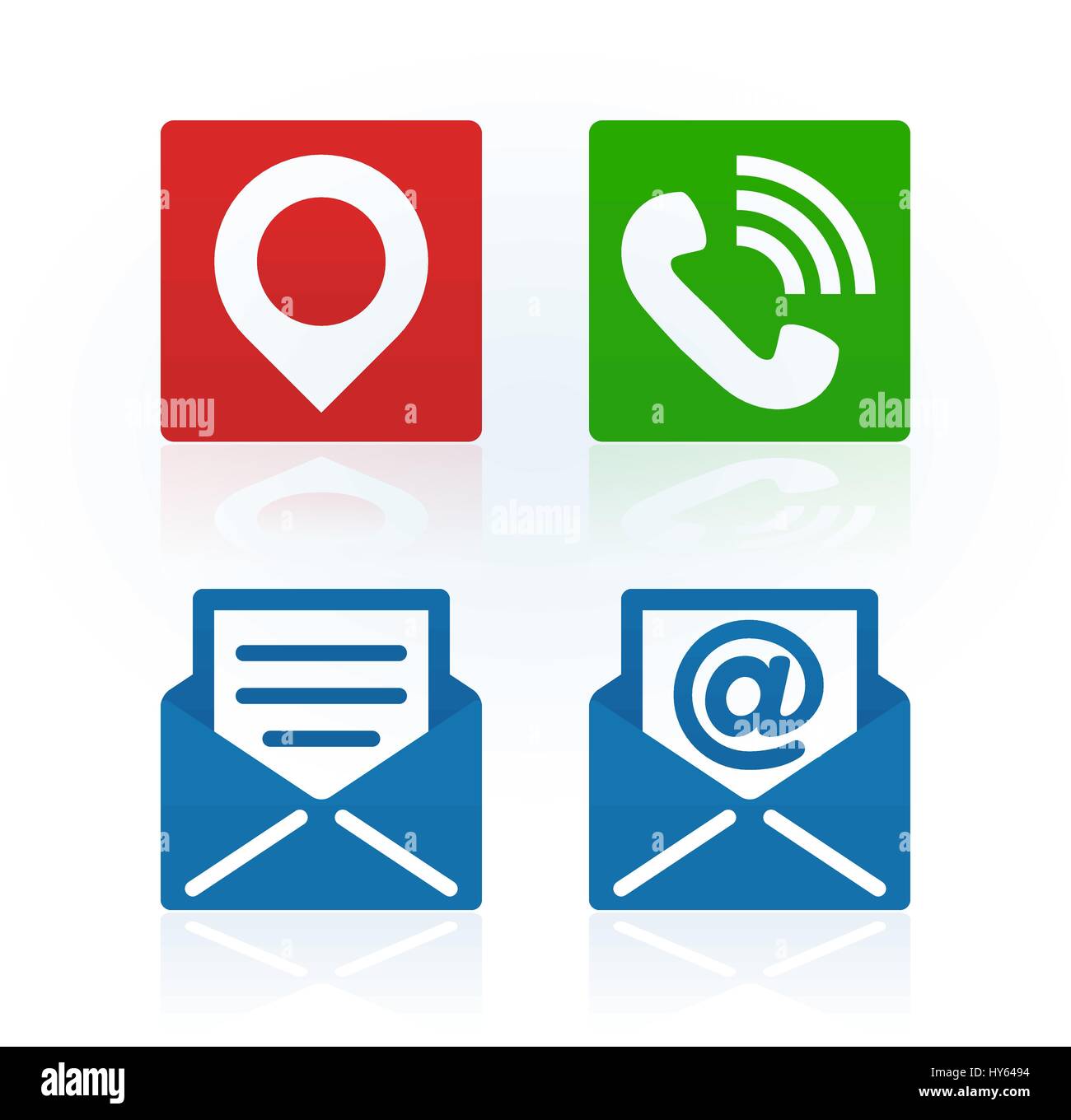 Progettazione di "contattaci" simboli su sfondo bianco per i vostri progetti aziendali. Illustrazione Vettoriale icone. Illustrazione Vettoriale