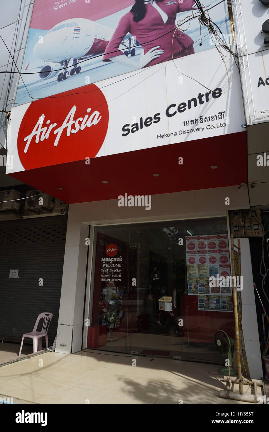 Air Asia centro vendita in Siam Reap, Cambogia Foto Stock