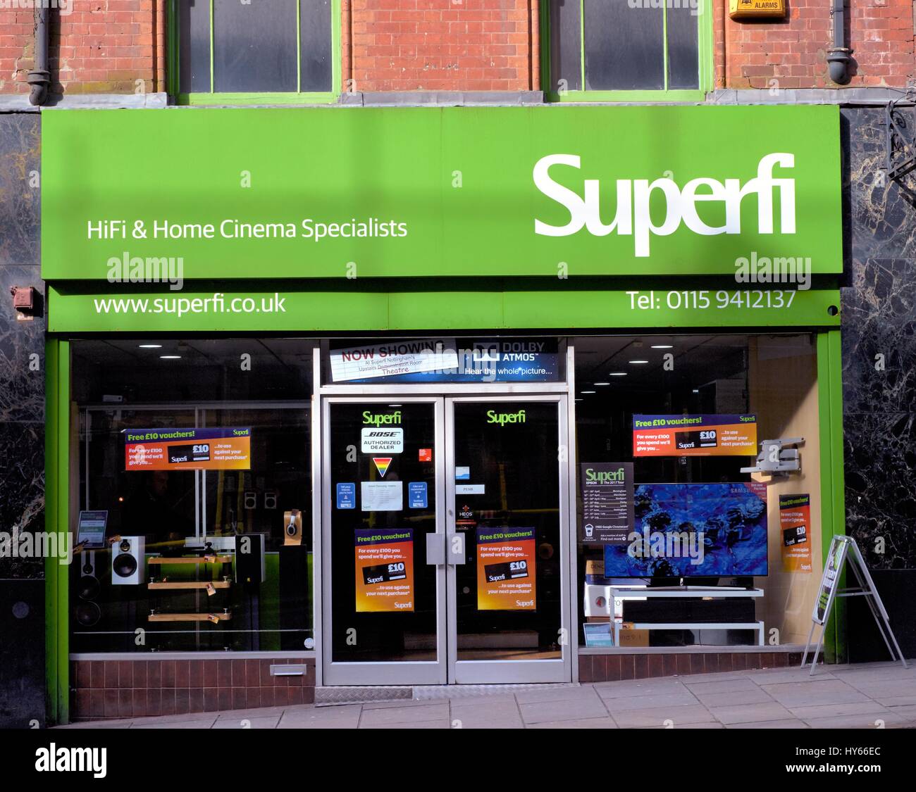 SUPERFI Hi Fi shop Notttingham REGNO UNITO Foto Stock