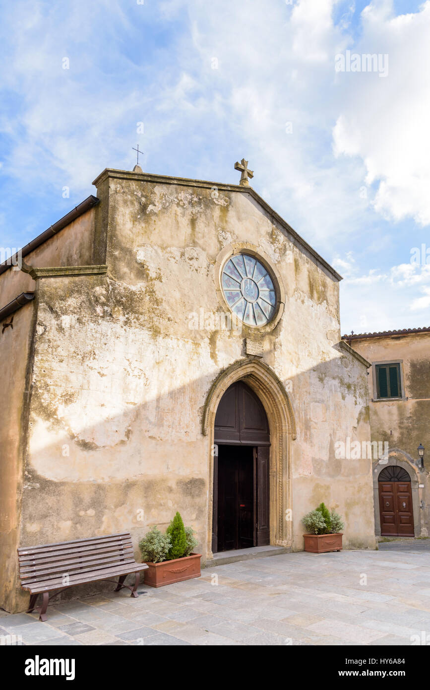 La chiesa medievale di San Nicola a Capalbio, provincia di Grosseto, Toscana, Italia Foto Stock