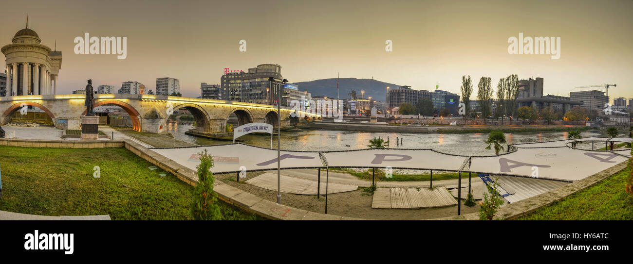 Skopje, Macedonia - Panorama Foto Stock