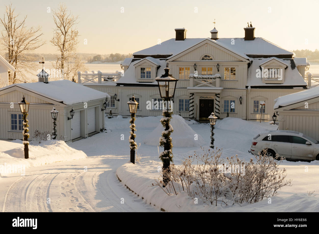 Una casa maestosa in Karlsudd vicino a Vaxholm, Svezia Foto Stock