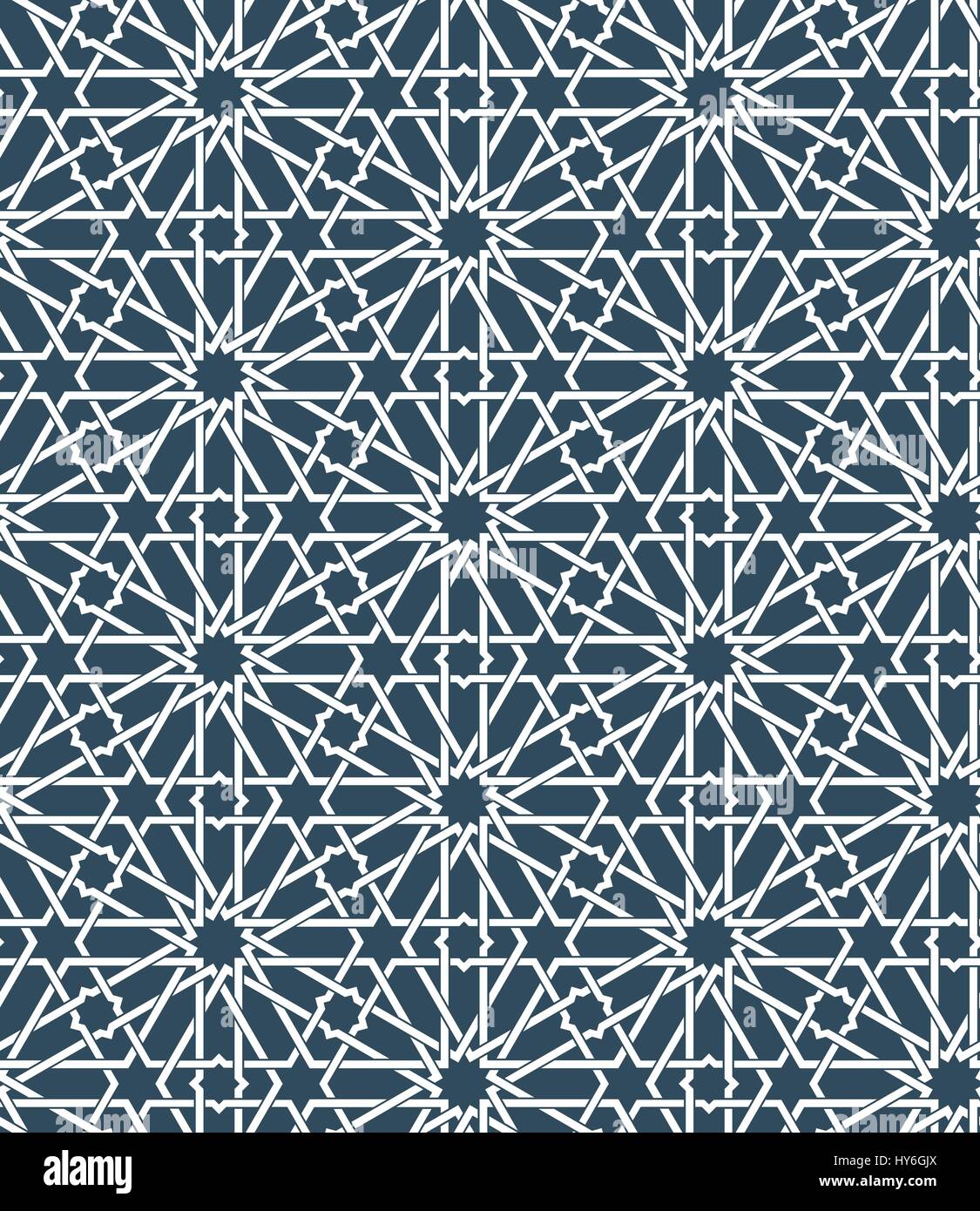 Seamless islamica modello marocchino. Arabo ornamento geometrico. Texture musulmano. Vintage sfondo di ripetizione. Vettore sfondo blu. Design orientale e il Ramadan wallpaper Illustrazione Vettoriale