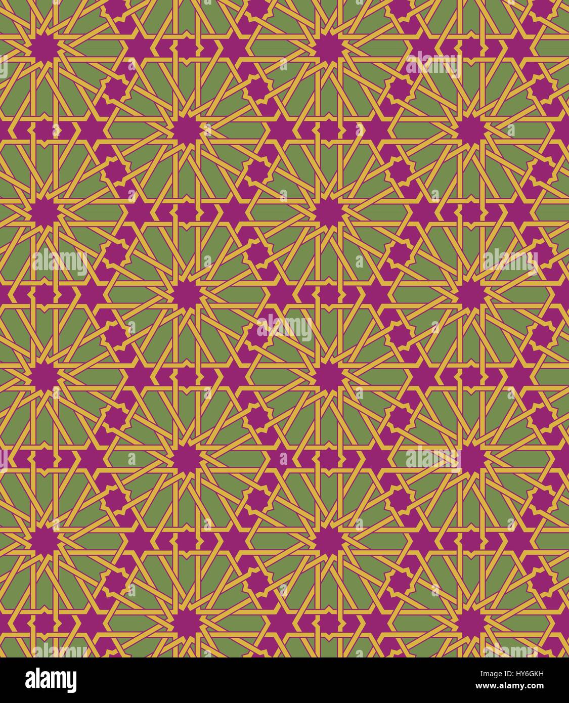 Seamless islamica modello marocchino. Arabo ornamento geometrico. Texture musulmano. Vintage sfondo di ripetizione. Vettore sfondo blu. Design orientale e il Ramadan wallpaper Illustrazione Vettoriale