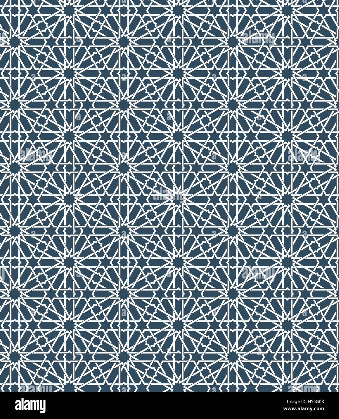 Seamless islamica modello marocchino. Arabo ornamento geometrico. Texture musulmano. Vintage sfondo di ripetizione. Vettore sfondo blu. Design orientale e il Ramadan wallpaper Illustrazione Vettoriale